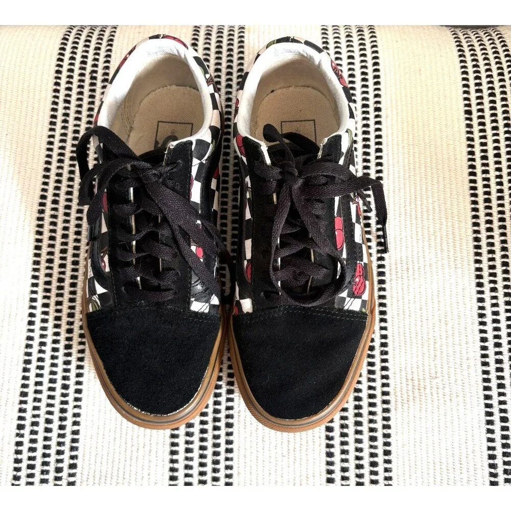 Vans 6 Cherry Checkered Sneaker Skater Shoes Men's Size 4.5 slip on - Picture 6 of 12